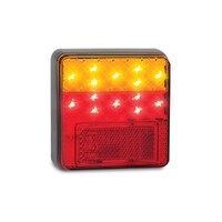 PREMIUM TRAILER LAMPS, STOP/TAIL/INDICATOR WITH REFLEX REFLECTOR 100MM X 100MM X 22MM (100BAR2) by LED AUTOLAMPS